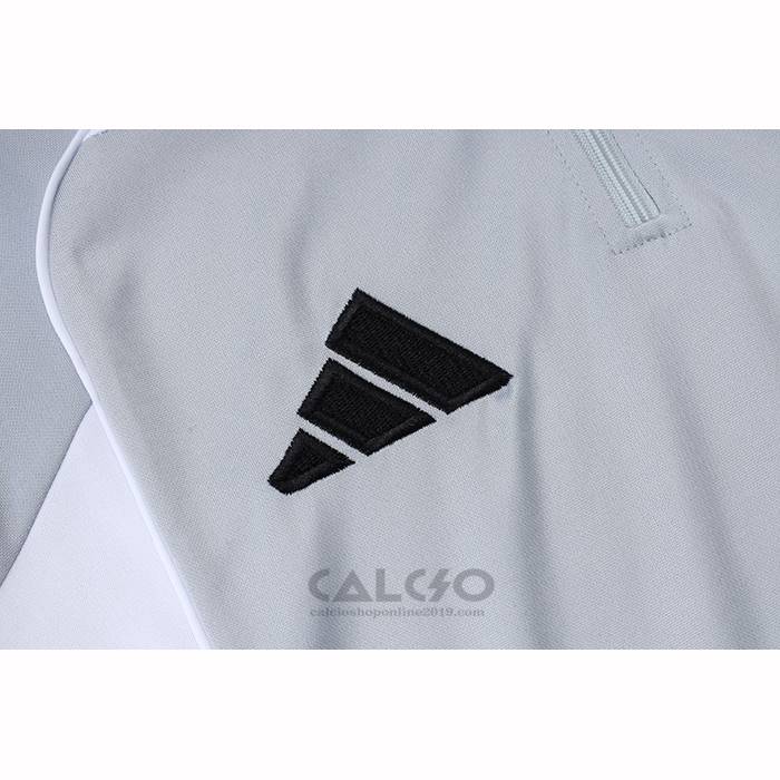 Tuta da Track di Felpa Real Madrid Bambino 2025-2026 Grigio Bianco